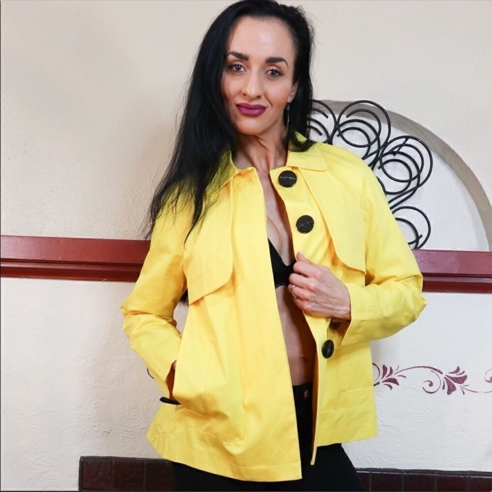 NWT Zara Basic yellow large button jacket - Picture 2 of 8